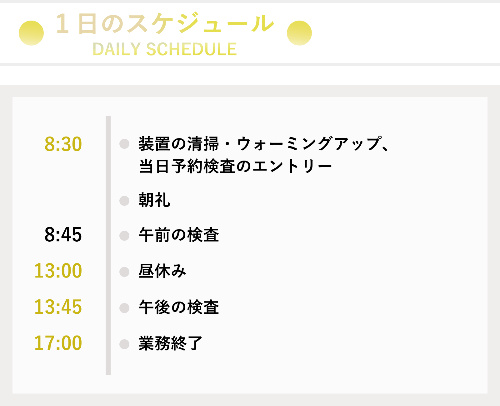 1日のスケジュール