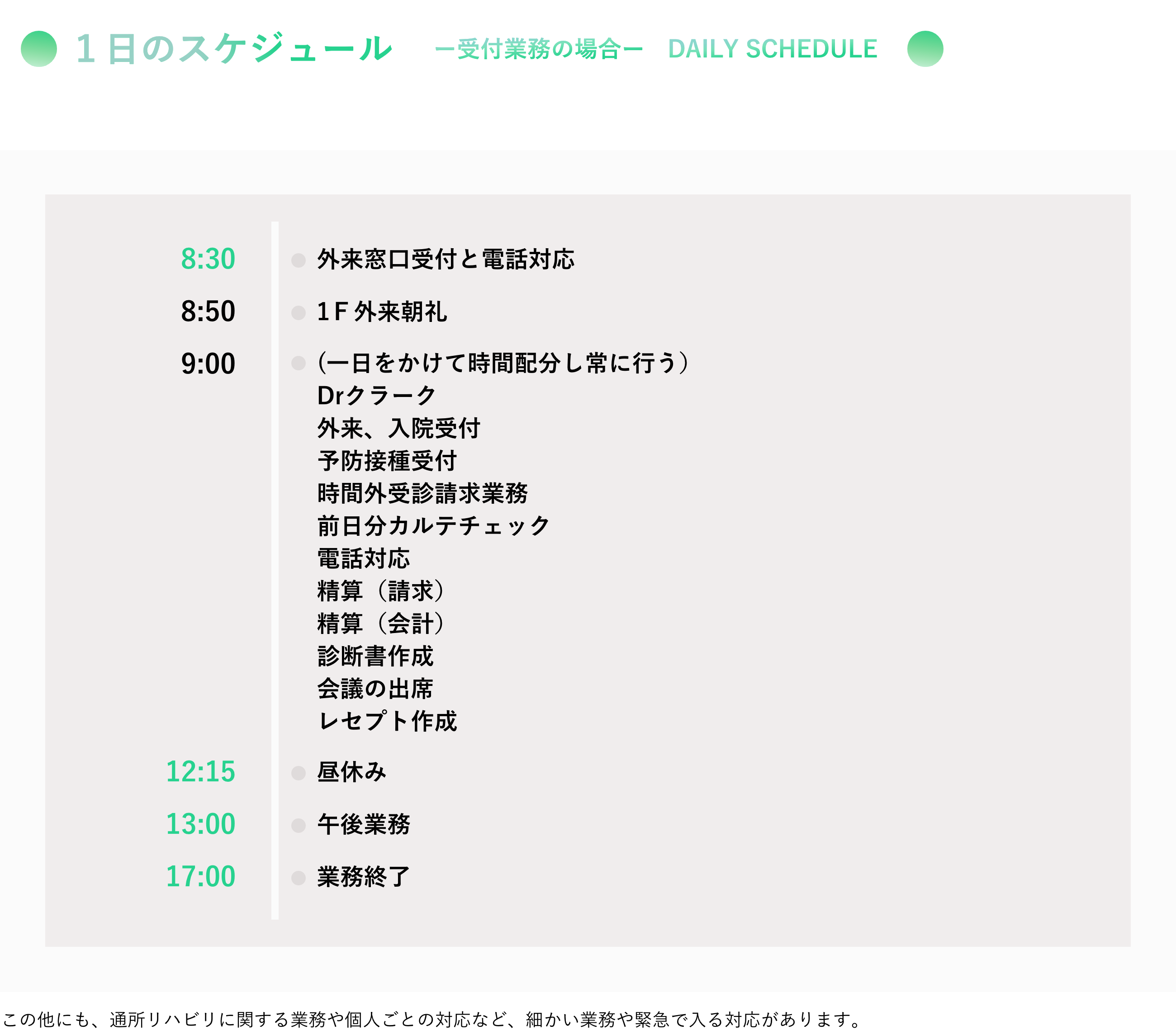 1日のスケジュール
