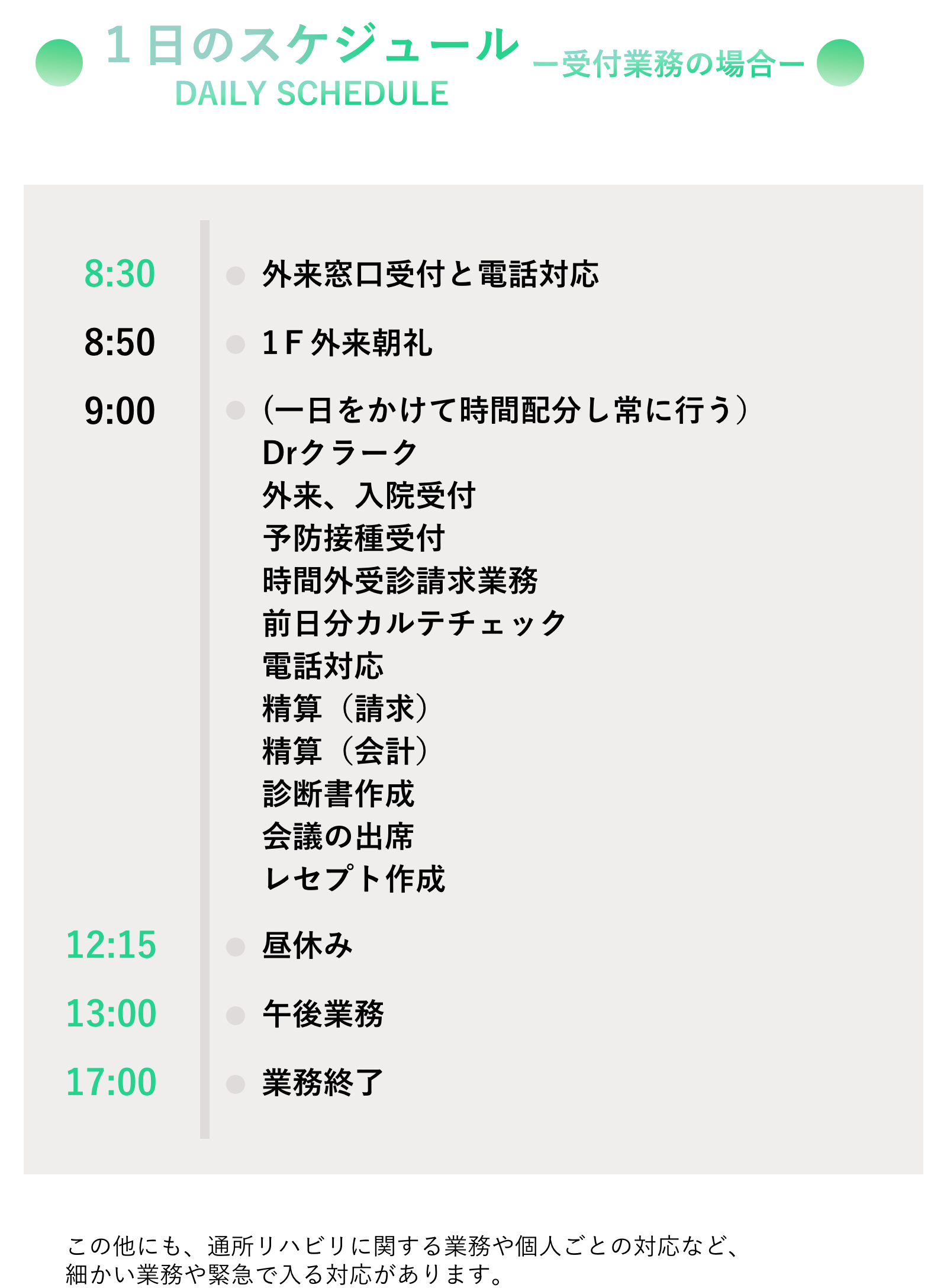 1日のスケジュール