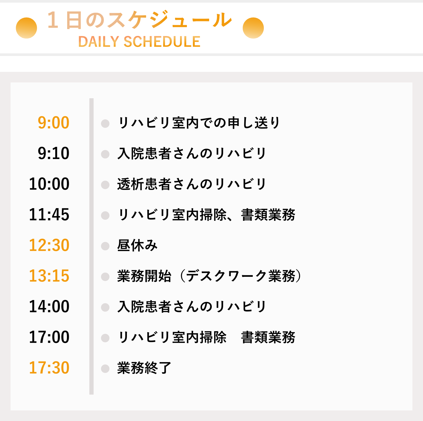 1日のスケジュール