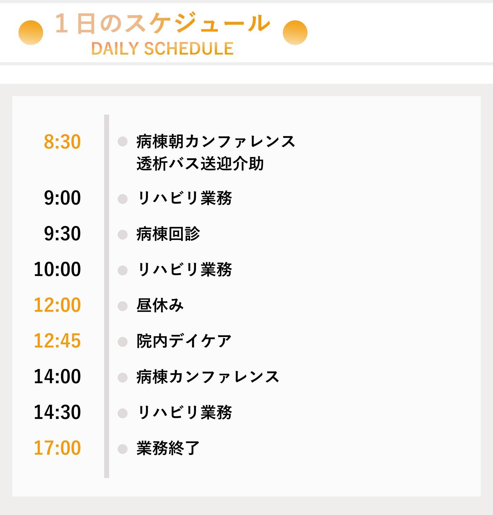 1日のスケジュール