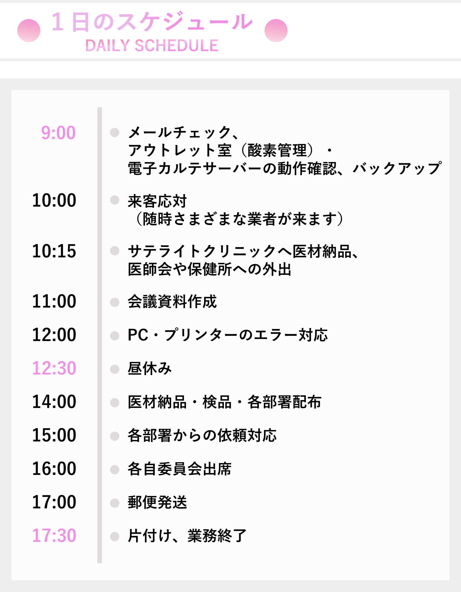 1日のスケジュール